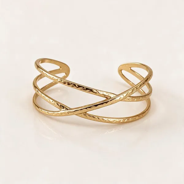 Gold_Stainless_Steel_Wave_Cuff_Bracelet_For_Women