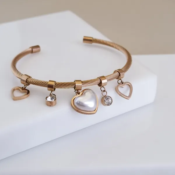 Gold_Stainless_Steel_Heart_Pearl_Twisted_Cable_Cuff_Bracelet_For_Women