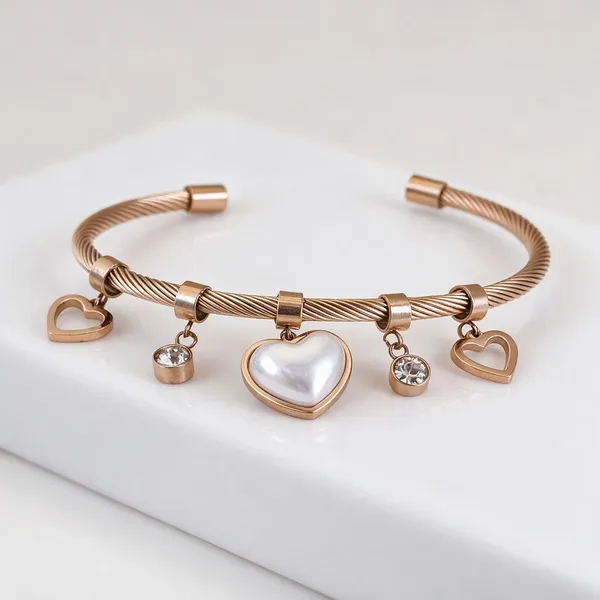 Gold_Stainless_Steel_Heart_Pearl_Twisted_Cable_Cuff_Bracelet_For_Women