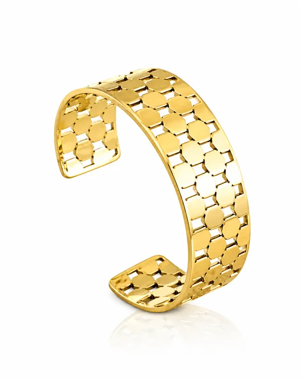 Gold_Stainless_Steel_Honeycomb_Aura_Cuff_Bracelet_For_Women