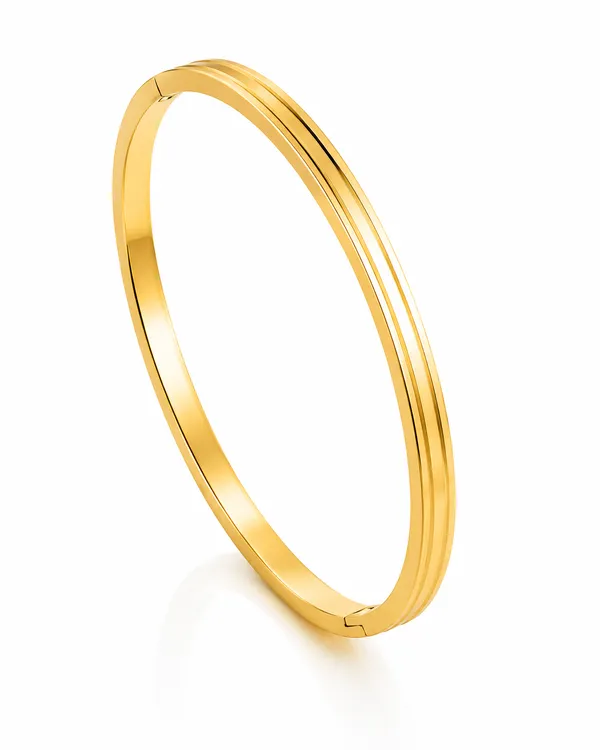 Gold_Stainless_Steel_Horizon_Linear_Bangle_For_Women