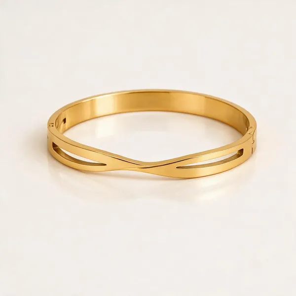 Gold_Stainless_Steel_Infinity_Cross_Side_Lock_Cuff_Bracelet_For_Women