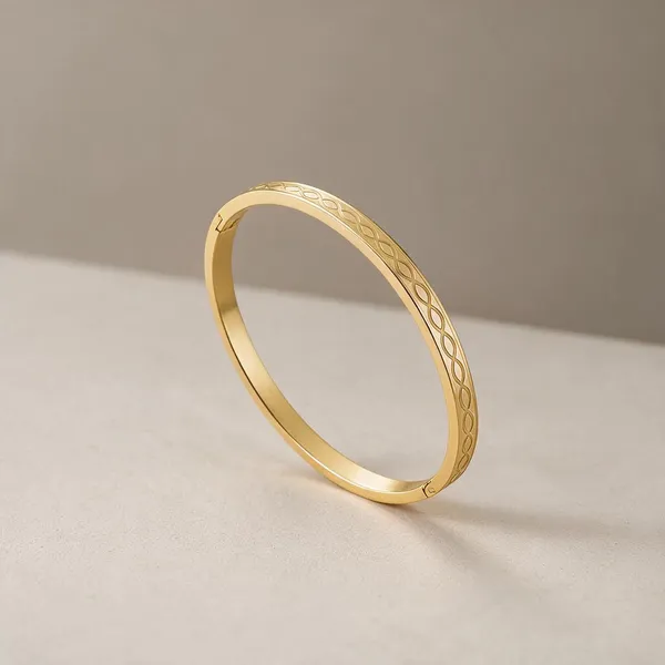 Gold_Stainless_Steel_Infinity_Loop_Bangle_For_Women