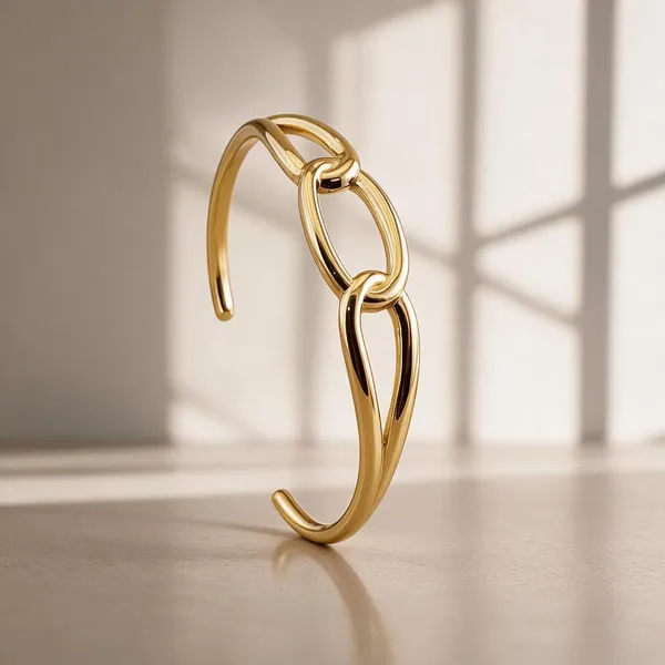 Gold_Stainless_Steel_Interlink_Geometric_Cuff_Bracelet_For_Women
