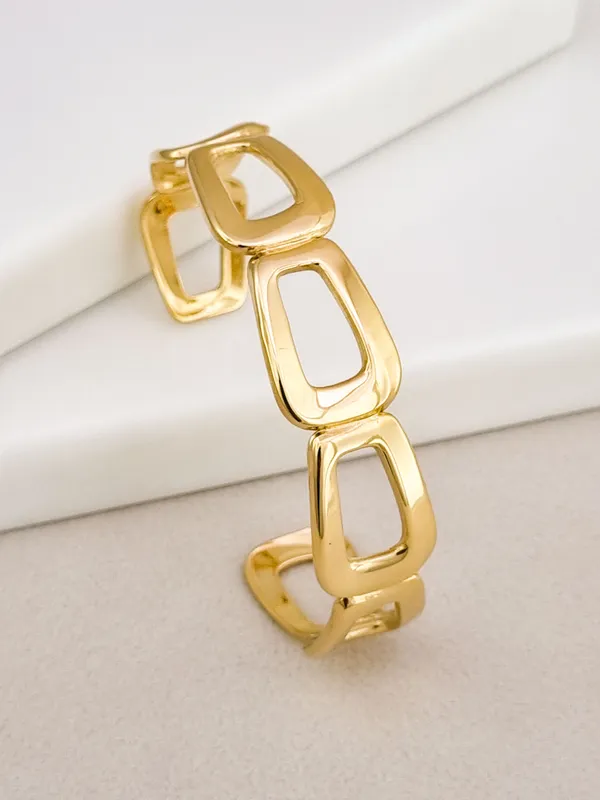 Gold_Stainless_Steel_Linked_Square_Frame_Cuff_Bracelet_For_Women