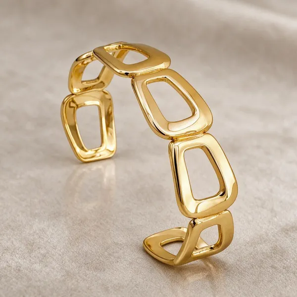 Gold_Stainless_Steel_Linked_Square_Frame_Cuff_Bracelet_For_Women