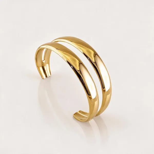 Gold_Stainless_Steel_Minimalist_Duet_Cuff_Bracelet_Set_For_Women