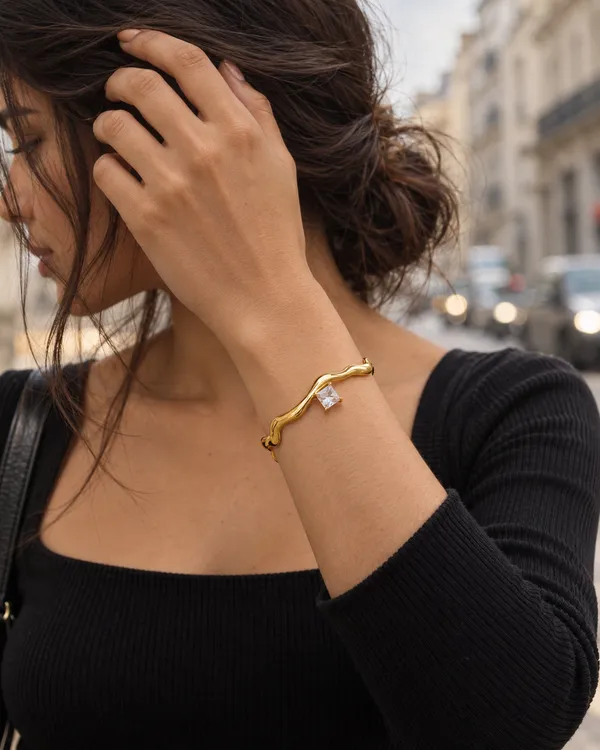 Gold_Stainless_Steel_Molten_Crystal_Square_Cuff_Bracelet_For_Women