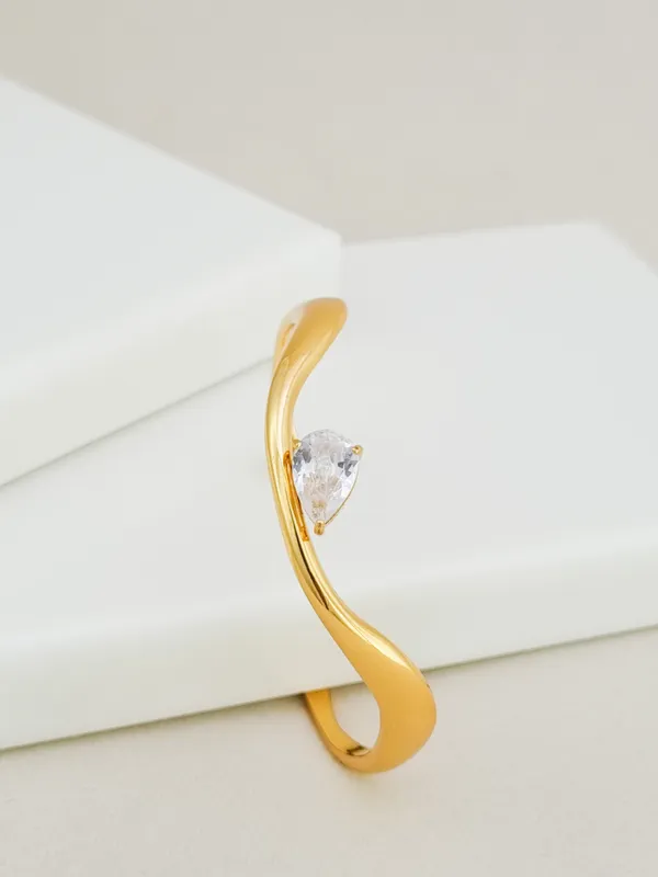 Molten_Pear_CZ_Open_Cuff_Bracelet
