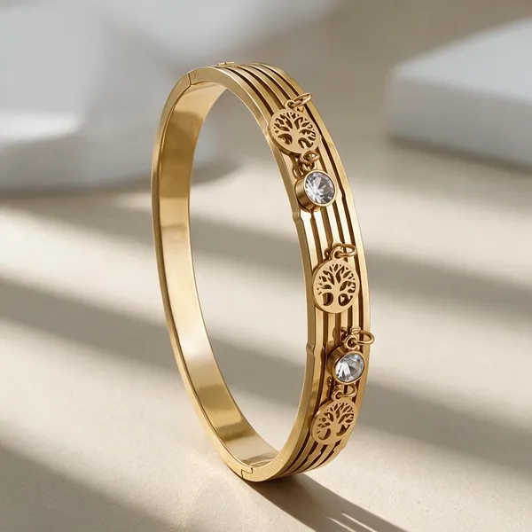 Gold_Stainless_Steel_Multi-Layer_Tree_Of_Life_Crystal_Bangle_For_Women