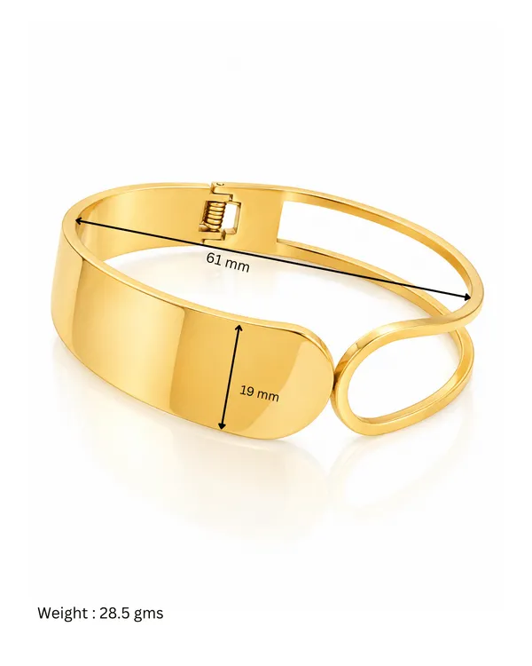 Gold_Stainless_Steel_Circle_Plate_Spring_Cuff_Bracelet_For_Women