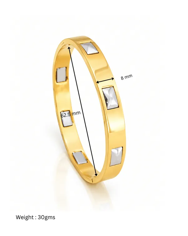 Gold_Stainless_Steel_Pyramid_Stud_Side_Lock_Cuff_Bracelet_For_Women