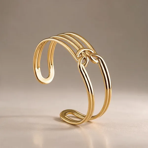 Gold_Stainless_Steel_Sculptural_Knot_Cuff_Bracelet_For_Women