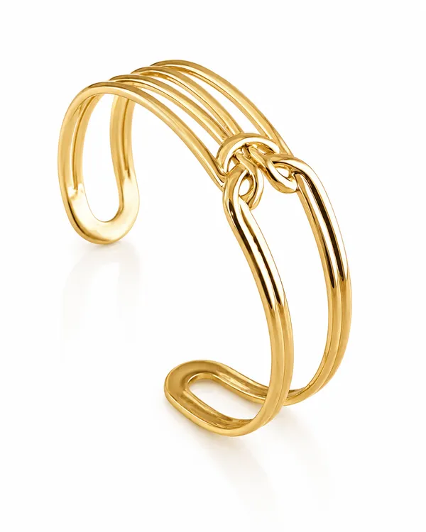 Gold_Stainless_Steel_Sculptural_Knot_Cuff_Bracelet_For_Women