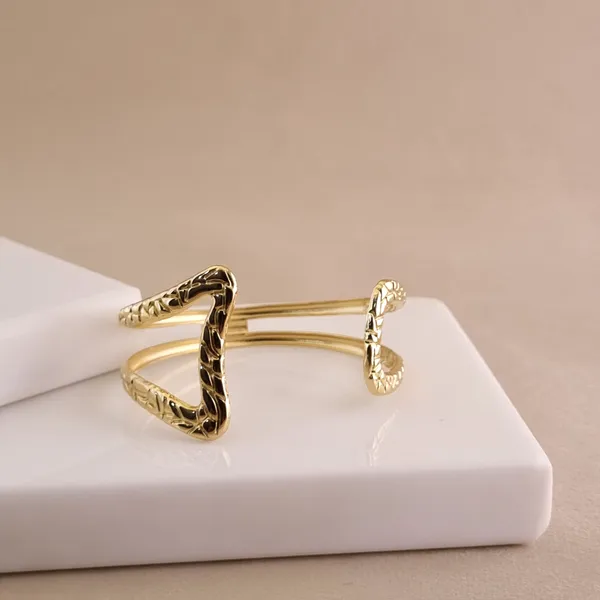 Gold_Stainless_Steel_Sculptural_V-Cuff_Bracelet_For_Women