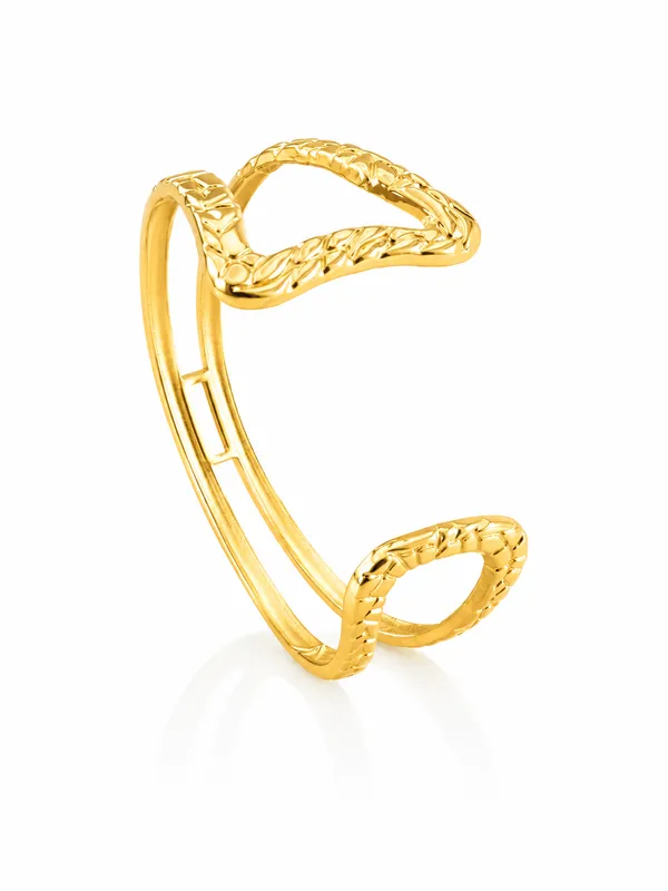 Gold_Stainless_Steel_Sculptural_V-Cuff_Bracelet_For_Women