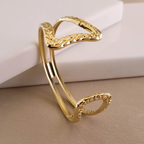 Gold_Stainless_Steel_Sculptural_V-Cuff_Bracelet_For_Women