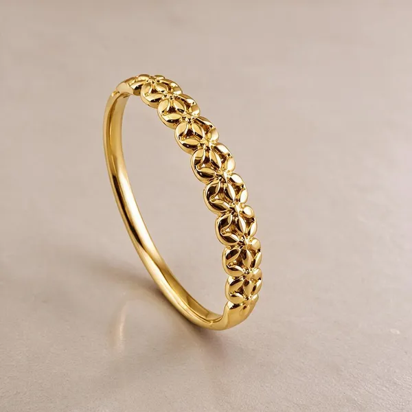 Gold_Stainless_Steel_Serene_Bloom_Floral_Bangle_For_Women