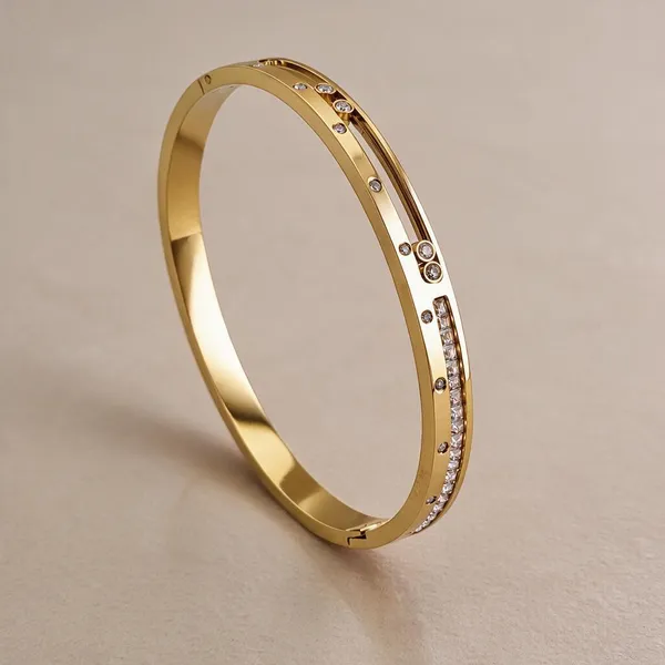 Gold_Stainless_Steel_Serene_Kinetic_Bangle_For_Women