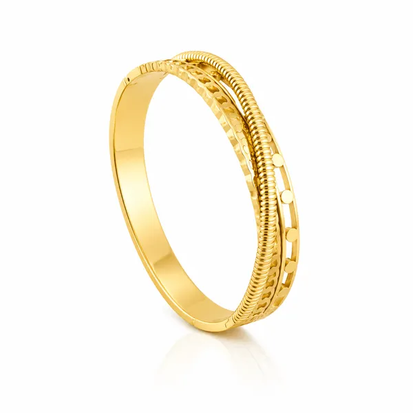 Gold_Stainless_Steel_Textured_Harmony_Bangle_For_Women