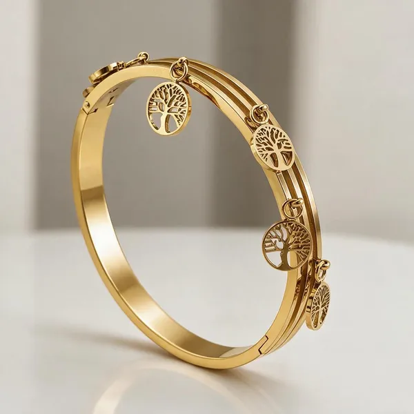 Gold_Stainless_Steel_Tree_Of_Life_Charm_Bangle_For_Women