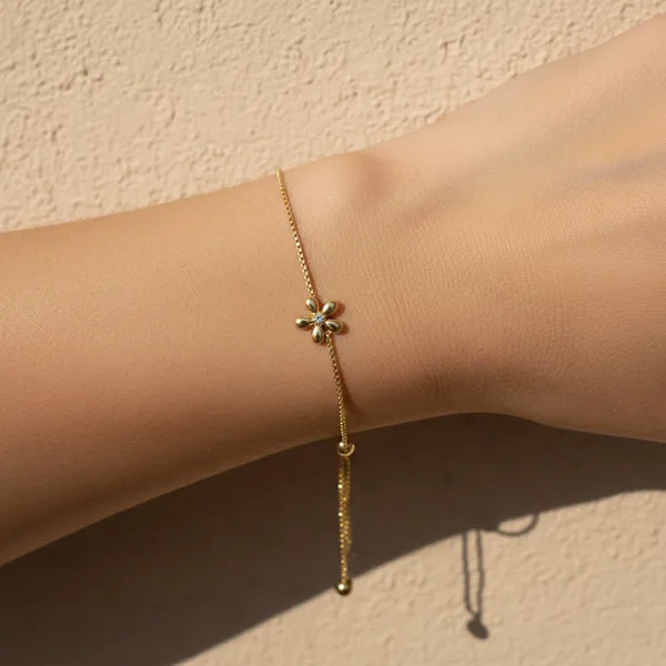 Gold_Stainless_Steel_Dainty_Bloom_Floral_Bracelet_For_Women
