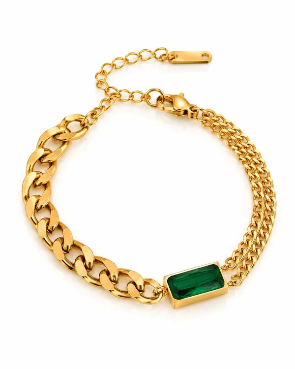 Emerald_CZ_Curb_and_Rope_Chain_Bracelet