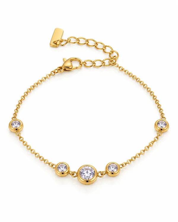 Five_Bezel_CZ_Station_Chain_Bracelet