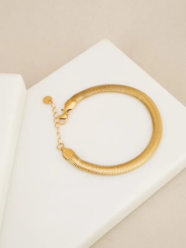 Gold_Stainless_Steel_Flat_Snake_Chain_Bracelet_For_Women