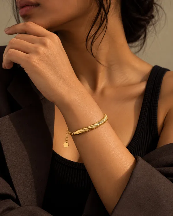 Gold_Stainless_Steel_Flat_Snake_Chain_Bracelet_For_Women
