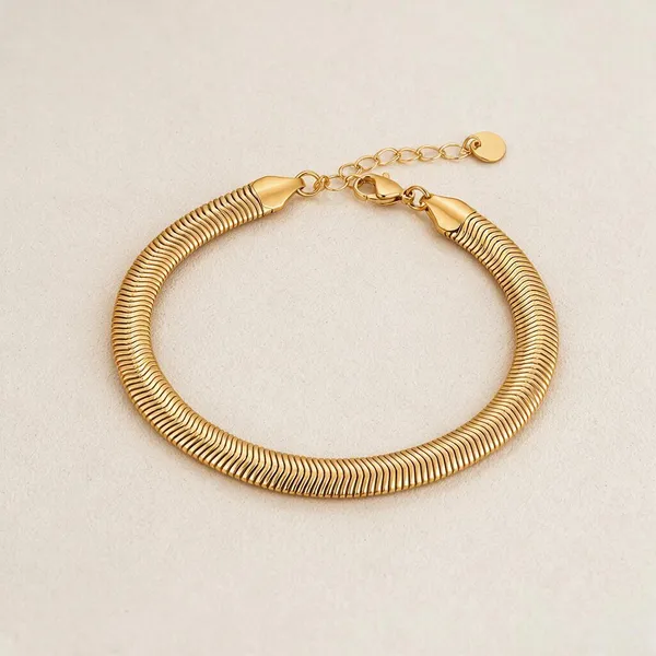 Gold_Stainless_Steel_Flat_Snake_Chain_Bracelet_For_Women