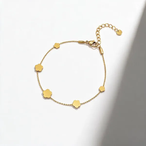 Gold_Stainless_Steel_Golden_Clover_Chain_Bracelet_For_Women