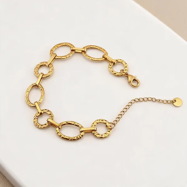 Gold_Stainless_Steel_Hammered_Horizon_Link_Bracelet_For_Women
