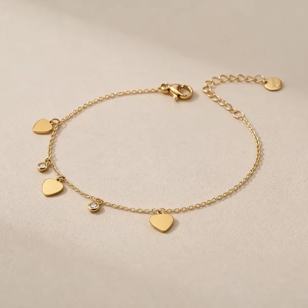 Gold_Stainless_Steel_Heart_Charm_Bracelet_For_Women