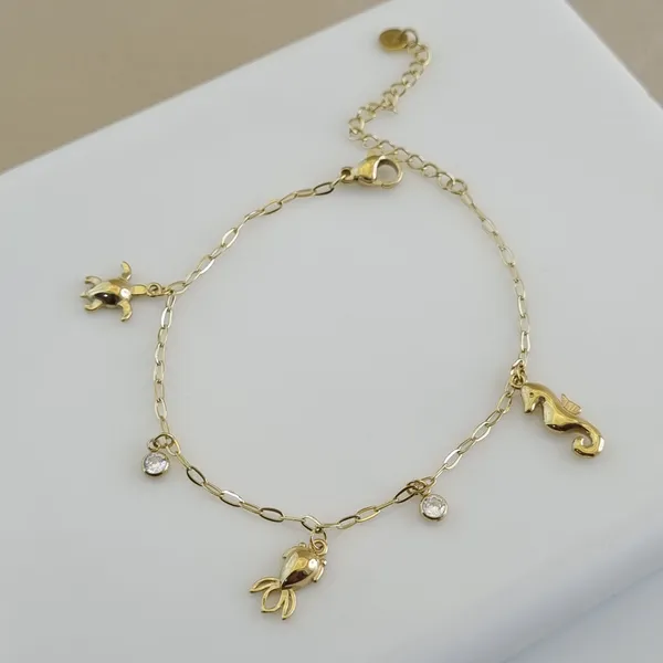 Gold_Stainless_Steel_Maritima_Sea_Charm_Bracelet_For_Women