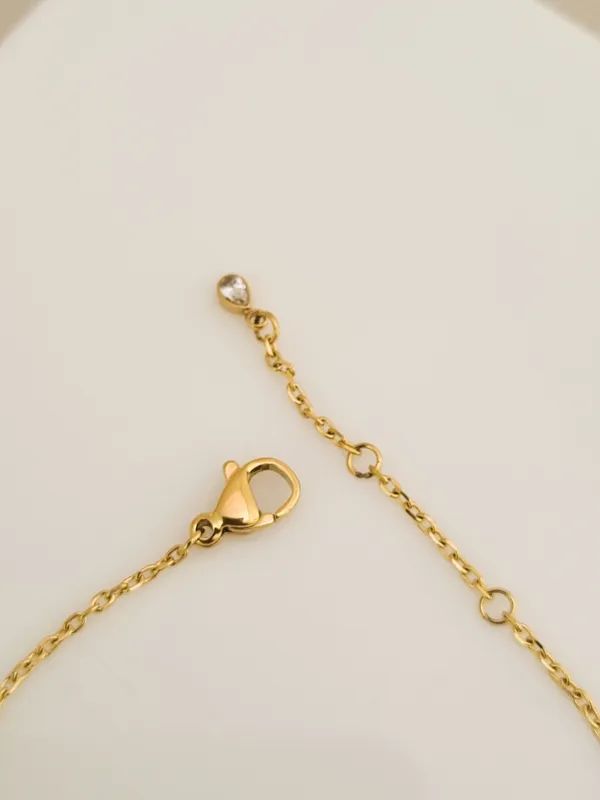 Gold_Stainless_Steel_Pear_Cz_Bezel_Solitaire_Chain_Bracelet_For_Women