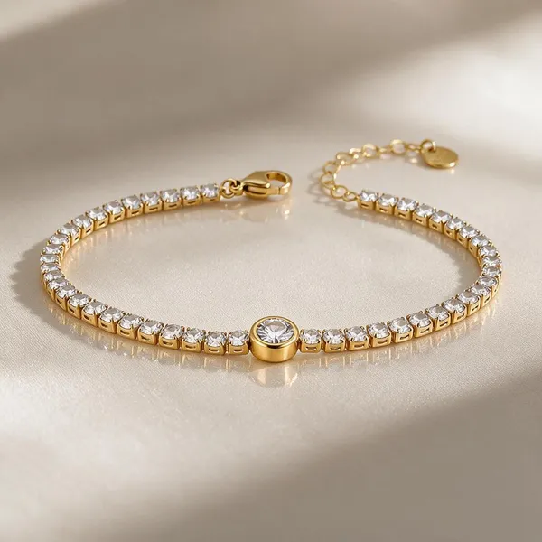 Gold_Stainless_Steel_Stellar_Tennis_Bracelet_For_Women
