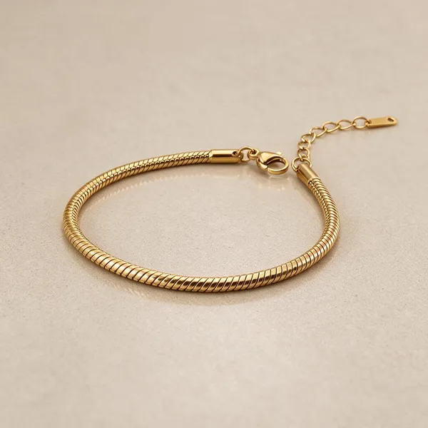 Gold_Stainless_Steel_Gilded_Flow_Bracelet_For_Women