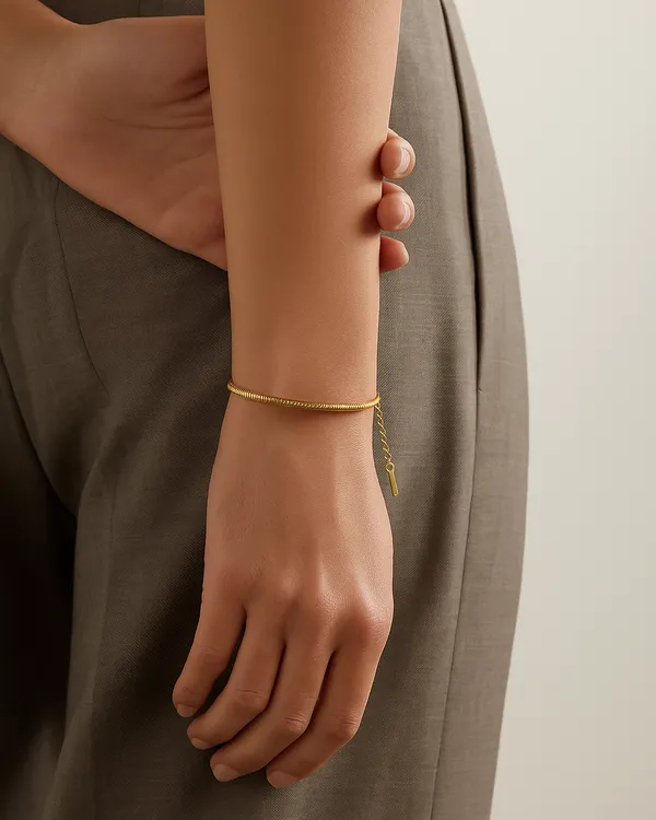 Gold_Stainless_Steel_Gilded_Flow_Bracelet_For_Women