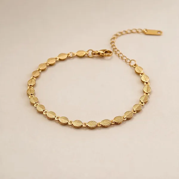 Gold_Stainless_Steel_Leafline_Bracelet_For_Women