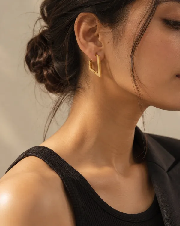 Gold_Stainless_Steel_Angular_Diamond_Hoop_Earrings_For_Women