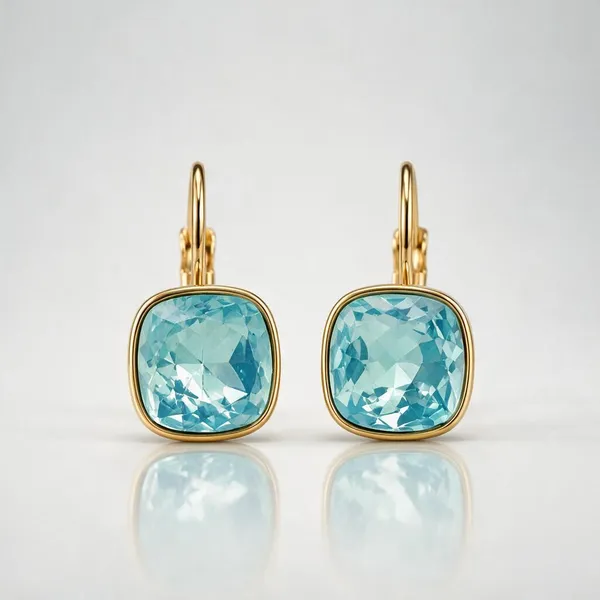 Gold_Stainless_Steel_Aqua_Crystal_Leverback_Earrings_For_Women
