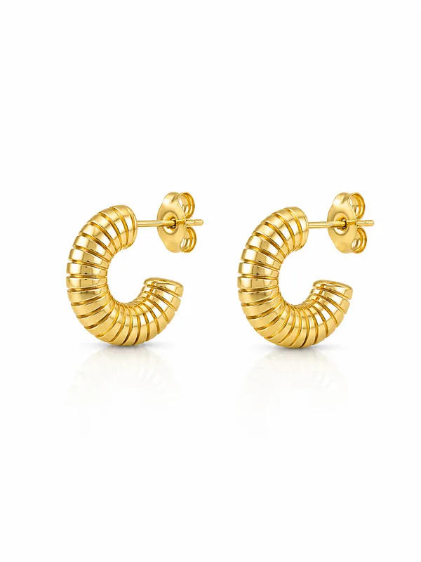 Gold_Stainless_Steel_Ribbed_Hoop_Earrings_For_Women