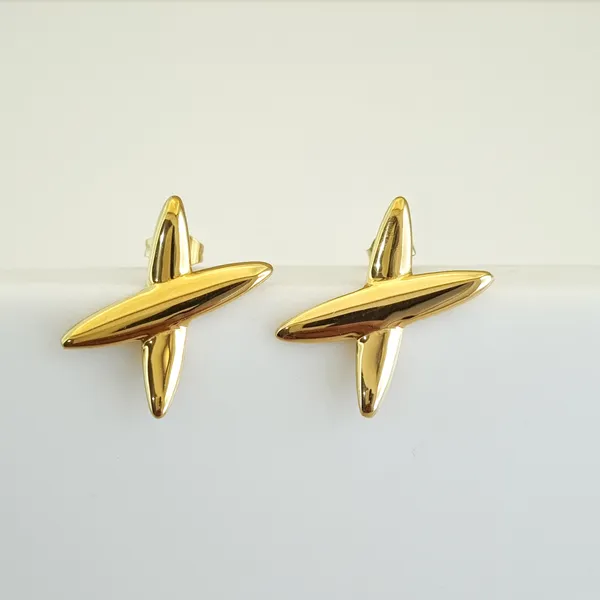 Gold_Stainless_Steel_Cross-Star_Stud_Earrings_For_Women