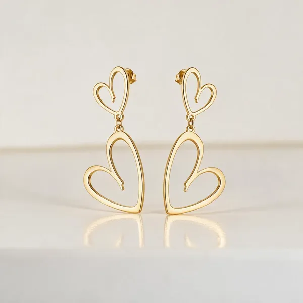 Gold_Stainless_Steel_Heart_Drop_Earrings_For_Women