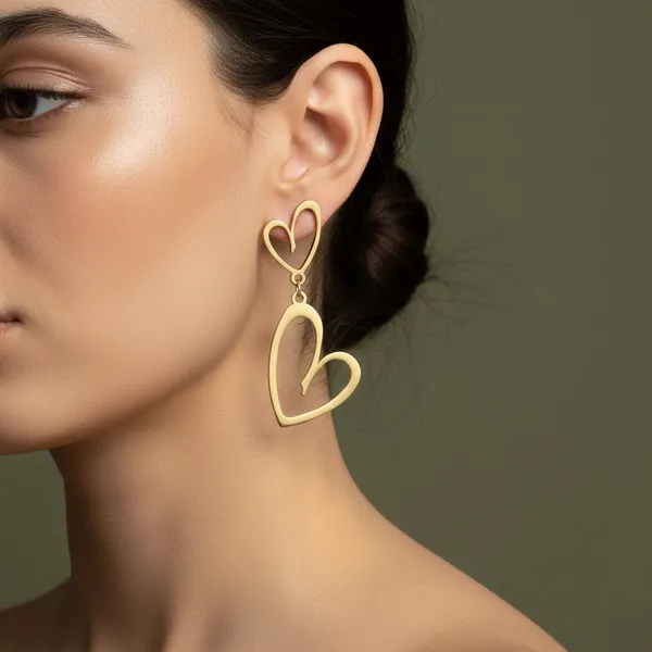 Gold_Stainless_Steel_Heart_Drop_Earrings_For_Women