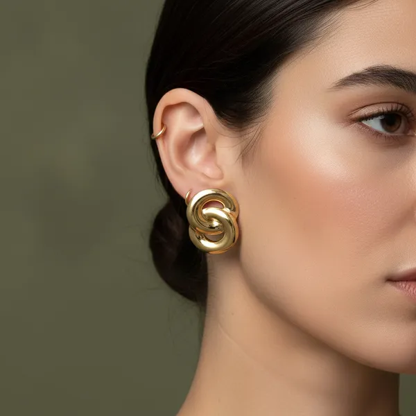 Gold_Stainless_Steel_Interlocked_Knot_Stud_Earrings_For_Women