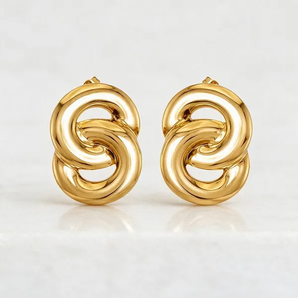 Gold_Stainless_Steel_Interlocked_Knot_Stud_Earrings_For_Women