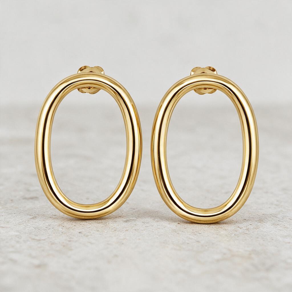 Gold_Stainless_Steel_Oval_Essence_Hoop_Earrings_For_Women