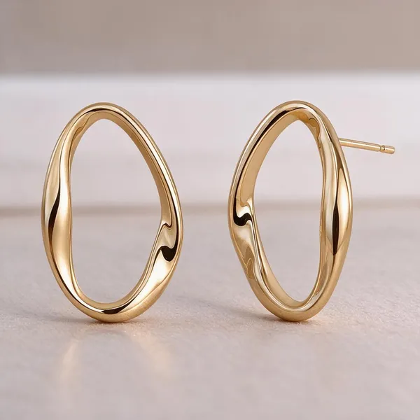 Gold_Stainless_Steel_Auric_Wave_Earrings_For_Women
